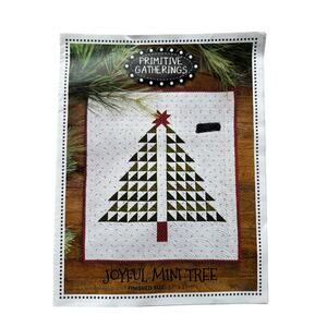 PRIMITIVE GATHERINGS Joyful Mini Tree Quilt Pattern Christmas 17x17.5”